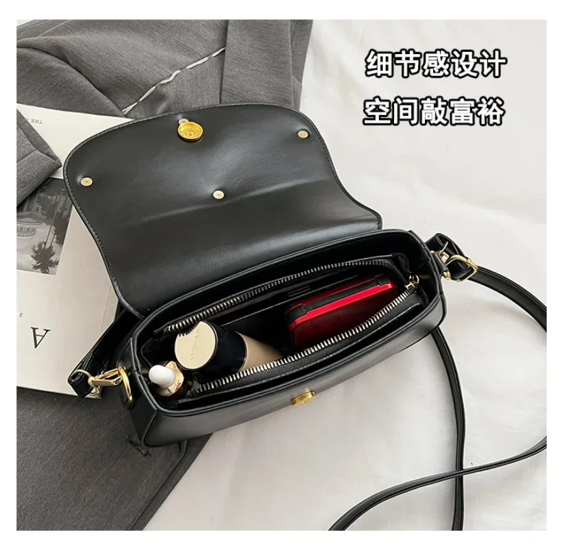 2024 Winter For Women Sac A Main Designer Handbags Vintage PU Leather Chain Crossbody Bags Ladies Totes Shopping Bag Bolso