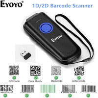 Eyoyo EY-023 QR Code Scanner Bluetooth Portable 2D Bar Code Scanner Compatible USB 2.4GHz Wireless Bluetooth Barcode Reader