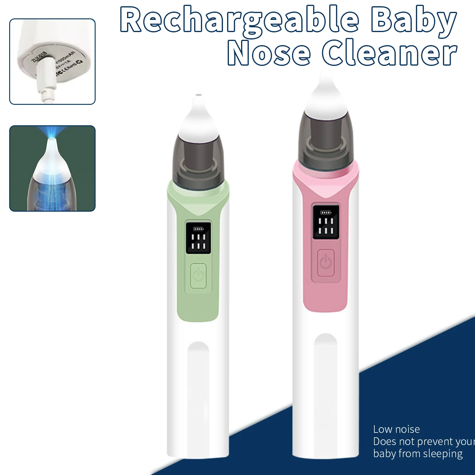 

Rechargeable Nasal Absorber Silent Baby Obstruction Rhinitis Cleaner Nasal Aspirator Nose Snot Cleaner For Newborns Tools