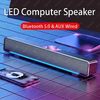 2024 LED TV Sound Bar AUX Wired Wireless Bluetooth Speaker Home Theater System Surround SoundBar for PC TV Speakers for Computer