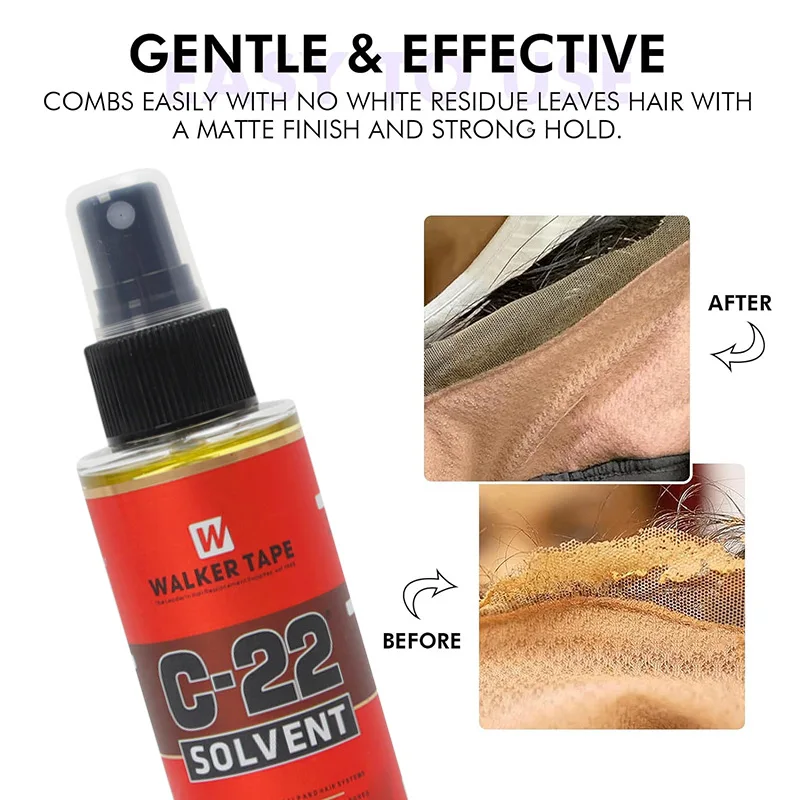 Wholesale C-22 Solvent By Walker Tape Remover Ultra Hold Glue for Toupee 15ml Walker Tape Human Hair Wigs Spray With Brush image 4