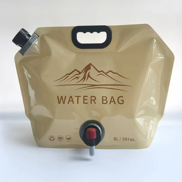 Tragbare Wasseraufbewahrungstasche, zusammenklappbar, für Outdoor-Sport, Camping, große Kapazität, Bergsteigen, Wasserhahn, Kunststoff-Wasserbeutel – Detail 7