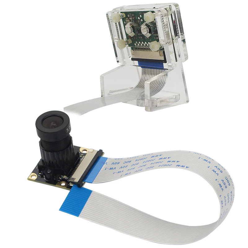 Ov5647 Mini Camera Acrylic Holder Transparent Webcam Bracket For Raspberry Pi 3 Camera & For Raspberry Pi 3B+ 5Mp Megapixel Nigh