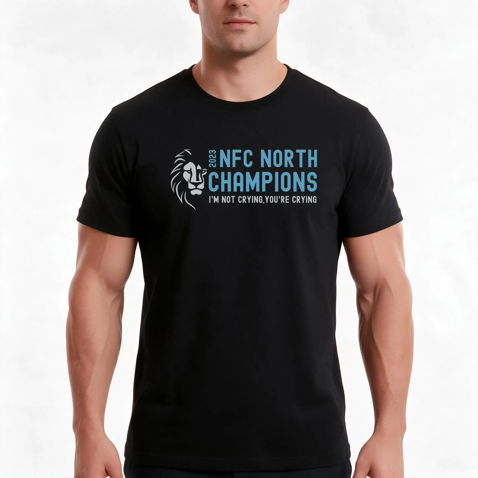 Funny Lions North Champions I'm Not Crying You're Crying T-Shirt, Summer Casual Cotton Tee, Oversized Streetwear Tops