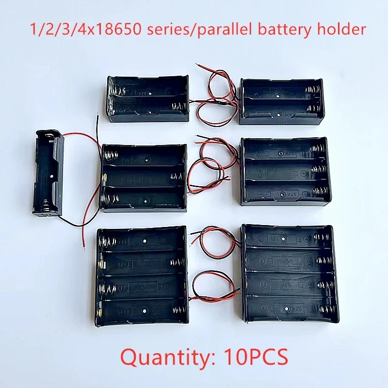 10PCS 1/2/3/4x DIY battery slot with spring 18650 battery holder battery compartment can be connected in series/parallel