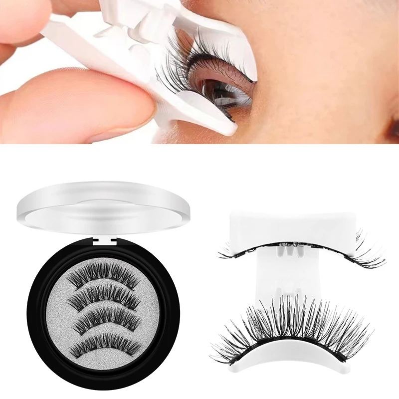 2 paar 3D magnetische valse wimpers herbruikbare magnetische wimpers met 4 magnetische pincetten geen lijm nodig natuurlijke wimperverlenging