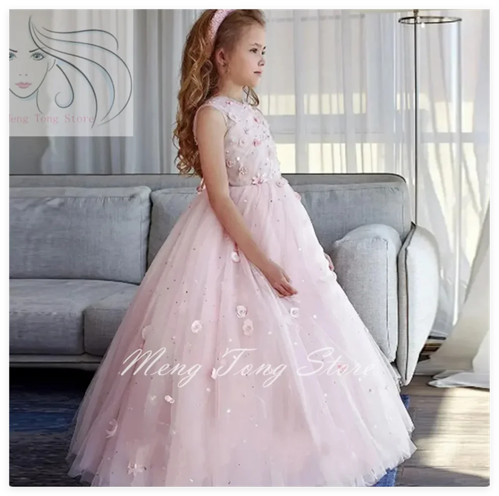 

Princess Pink Girls Birthday Party Dresses Extra Puffy Ruffle Flower Girl Dresses Kids Ball Gown Baby Girl Dress for Photo Shoot