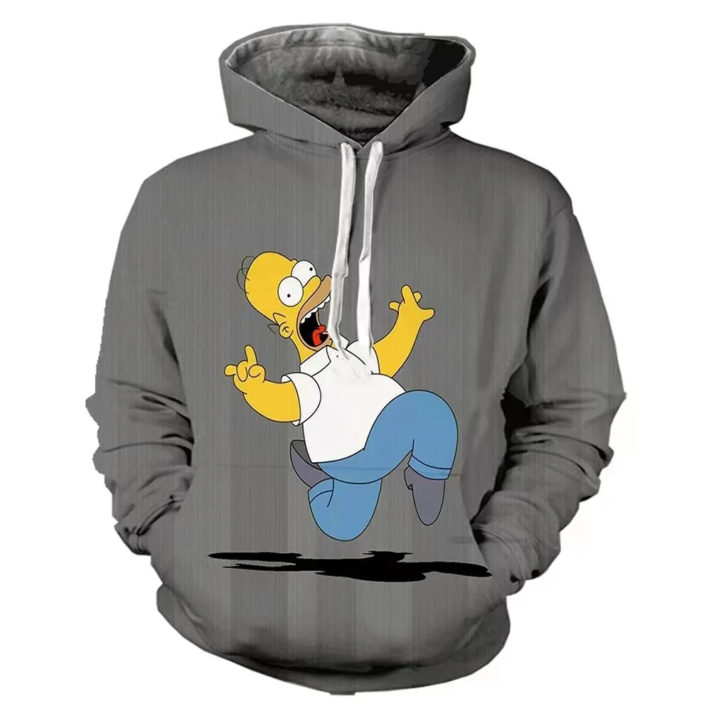 The Simpsons Cartoon Print Children's Pullover Peripheral Fashionable Cool Personalized Versatile Boys and Girls Hoodies Autumn