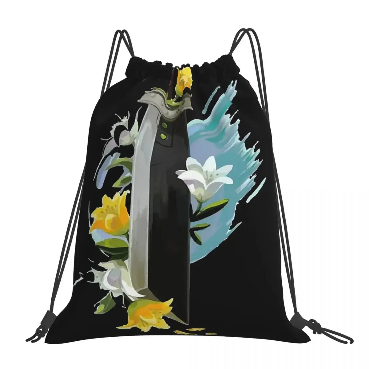 Final, Fantasy, Seven, 7, Vii, Final Fantasy Vii Backpacks Drawstring Bags Drawstring Bundle Pocket Sports Bag BookBag