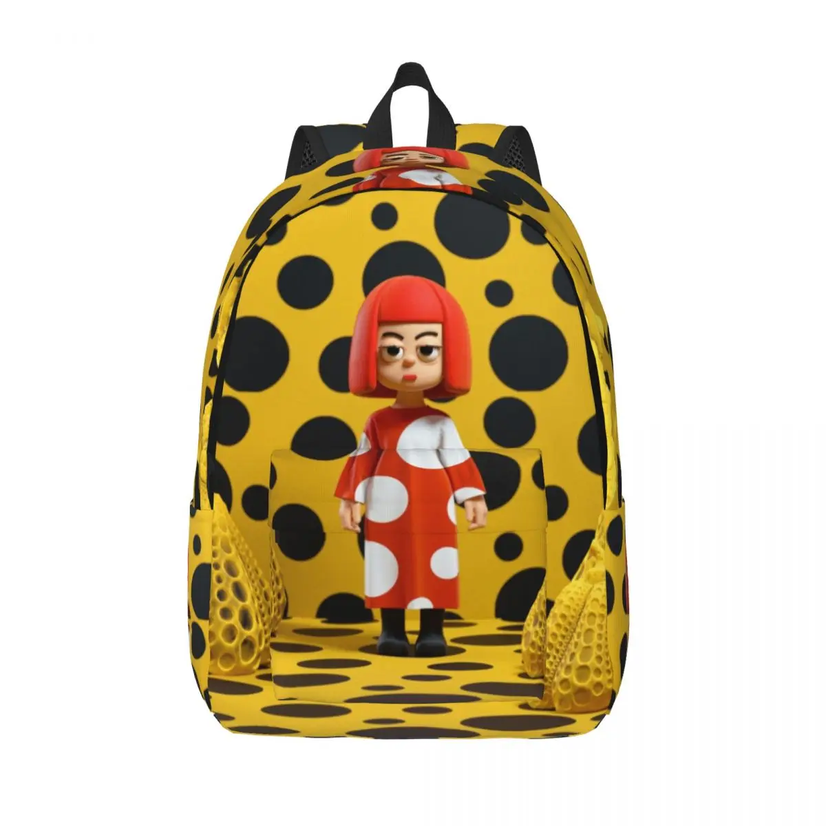 

Холщовые рюкзаки Yayoi Kusama в горошек для девочек и мальчиков, школьные дорожные сумки с тыквой для колледжа, женские и мужские сумки для книг, подходят для 15-дюймового ноутбука