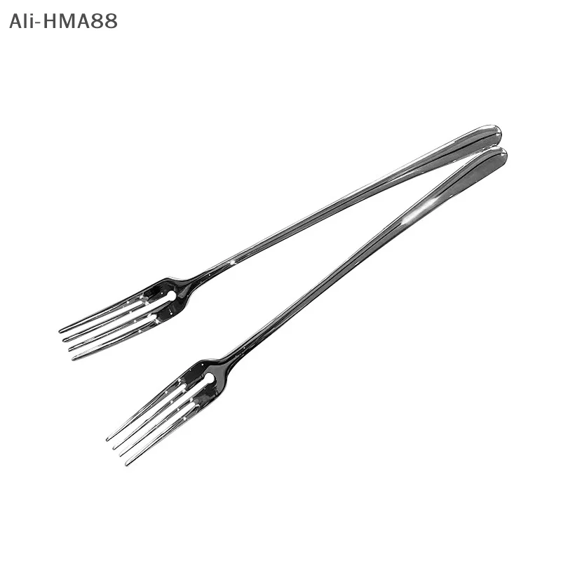 HMA88-Argento Acciaio inossidabile Frutta Dessert Torta Forchetta Cibo Bastone Pranzo Bento Accessori Posate Stoviglie coreane occidentali