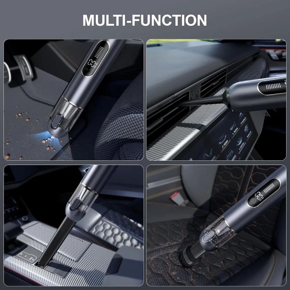 Car Vacuum Portable Cordless 19000PA High Power Suction, with Brushless Motor, Handheld Vacuum Cordless Blow & Suction 2 in 1