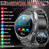 Medical Grade Physical Examination Smartwatch ECG Blood Glucose SpO2 BP Heart Rate Uric Acid CES Sleep Aid Pulse Therapy Watch