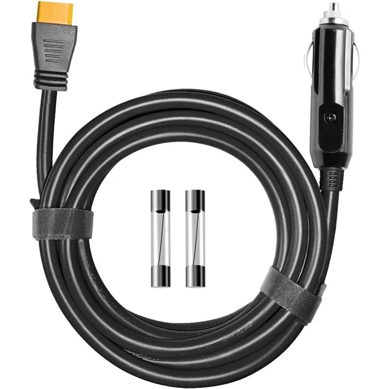 3CGRO-XT60 Car Charging Cable(3M 10FT) 12V/24V Power Supply Adapter Connector For Anker SOLIX C300/C1000/F2000, Ecoflow Delta 2