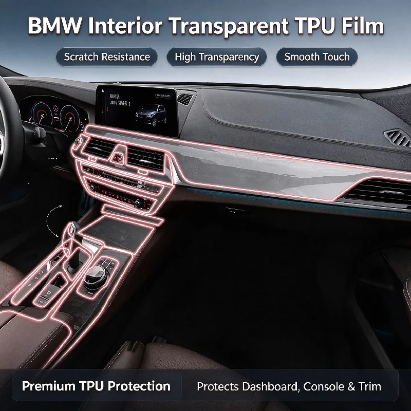 For 2024 BMW 6 Series 630GT 640 interior film center console gear shift TPU transparent protective film modification