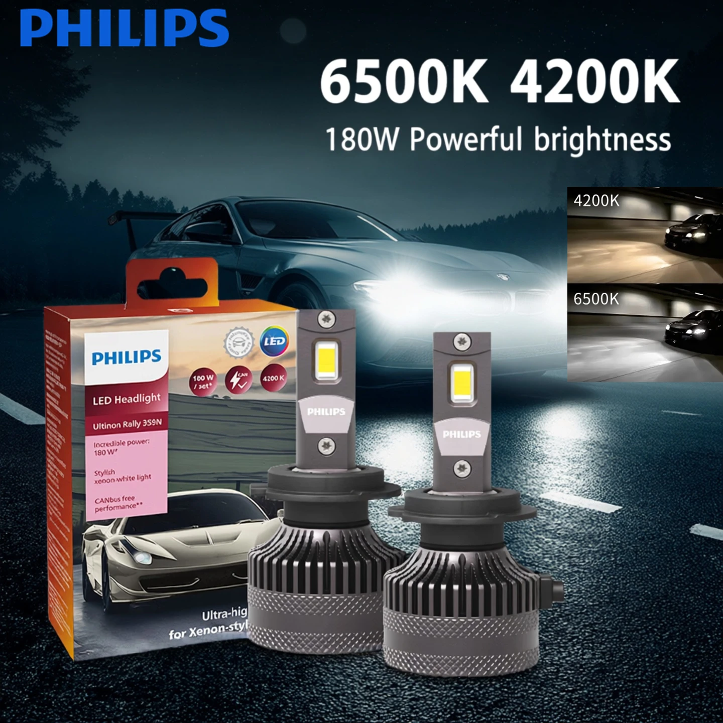 yZ[ztBbvX LED 15000lm EeBm [ 3590 H4 H7 H8 H11 HB3 HB4 H19 HIR2 H1 ԗpwbhCg 6500K zCg őo180W 12V 4200K U359N