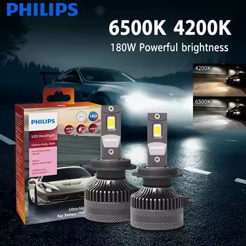 Philips LED 15000lm Ultinon Rally 3590 H4 H7 H8 H11 HB3 HB4 H19 HIR2 H1 Car Headlight 6500K White Max Power 180W 12V 4200K U359N