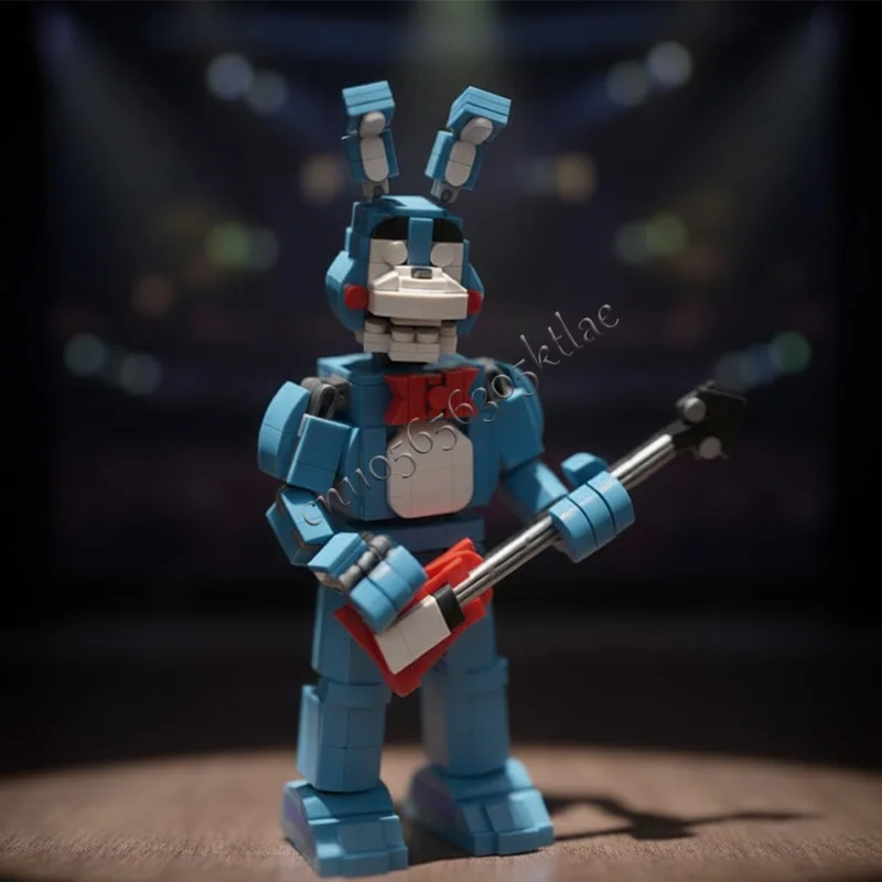 572 PCS Série de Personagens de Jogos Populares Golem Coelho que Toca Violão MOC Personalizável Bloco de Construção Modular DIY Brinquedo de Festival Presente