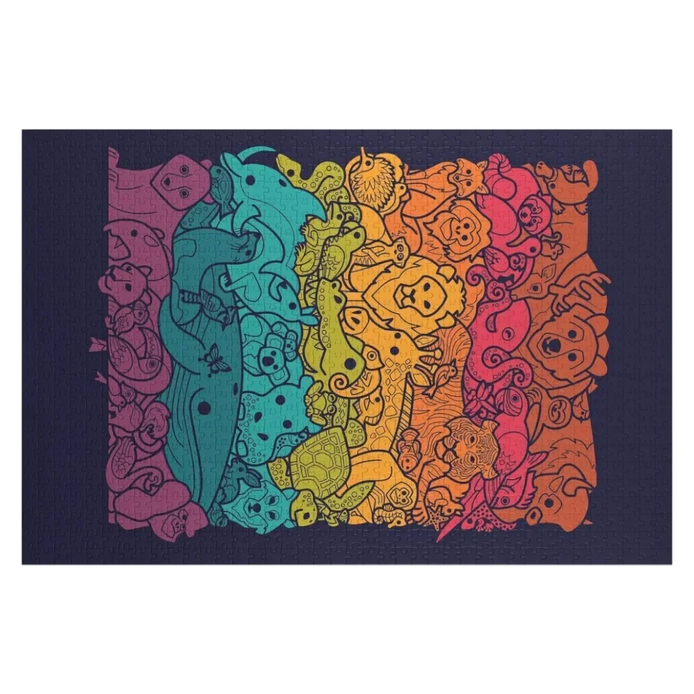 

Animal Spectrum : Dark Jigsaw Puzzle Custom Child Gift Wooden Jigsaws For Adults Puzzle