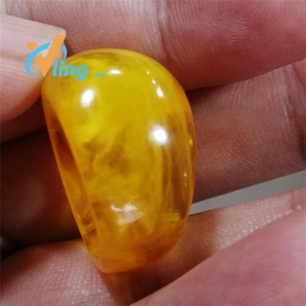 

Fine Jewelry Amber Ring Women Men Natural Yellow Honey Wax Baltic Ambers Rings For Girlfriend Mom Gifts Accessories Couple Rings