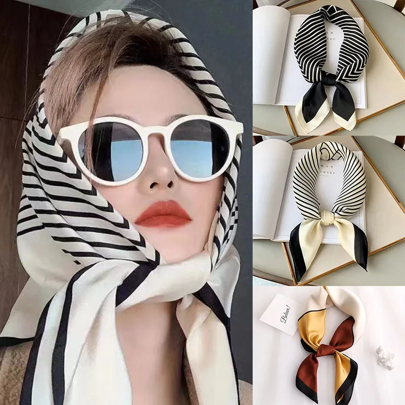 70*70 Silk Scarf for Women Luxury Silk Scarf Neckerchief Foulard Leopard Purse Square Designer Silk Triangle Scarf