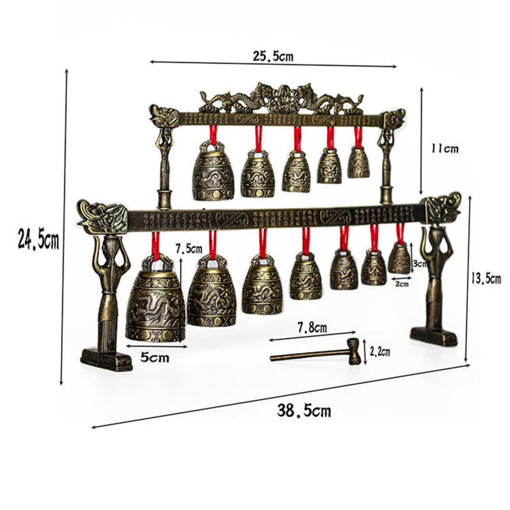

Archaize Bronze Chime Handmade Ornament Durable Long Term Use Beautiful Realistic Ancient Chinese Style Instrument Decor