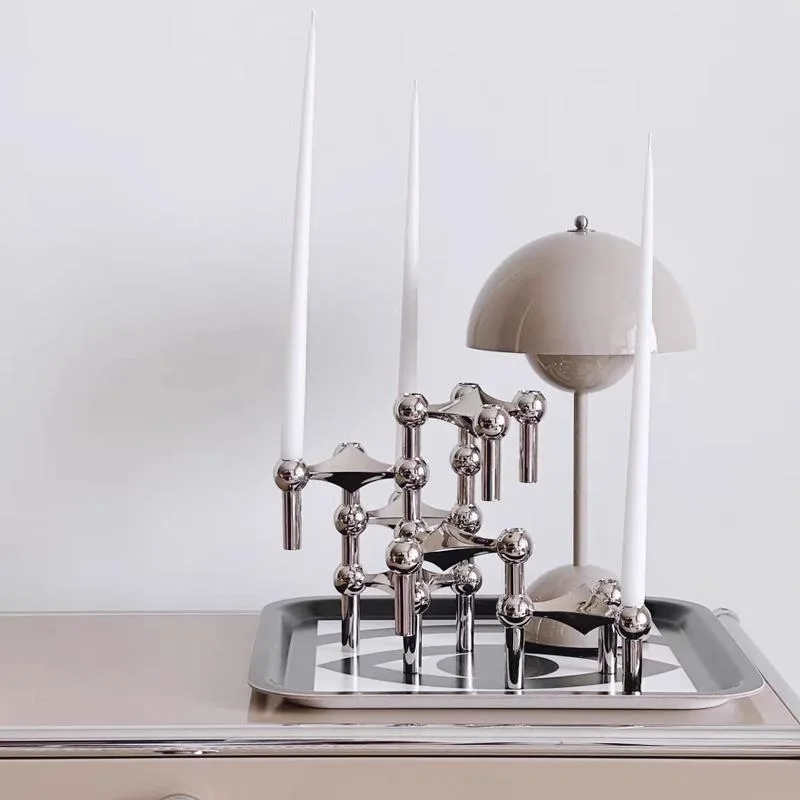 

Danish Molecular Structure Stacked Candle Holder High Sense Simple Modern Design Geometric Creative Art Living Room Ornament