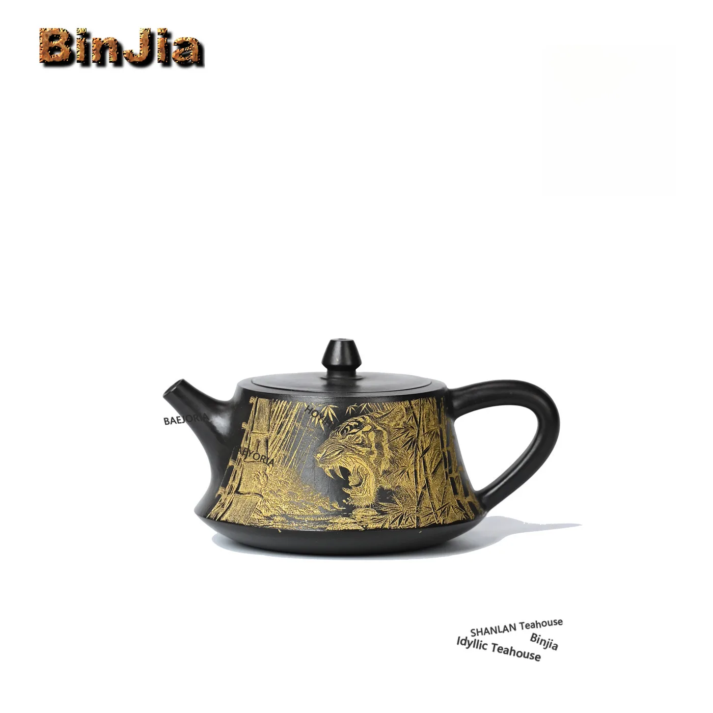 BAEJORIA 290ml Authentic Yixing Purple Clay Teapots Handmade Fierce Tiger Plinth Pot Raw Ore Zhu Cover Dust Mud Kettle Zisha Tea