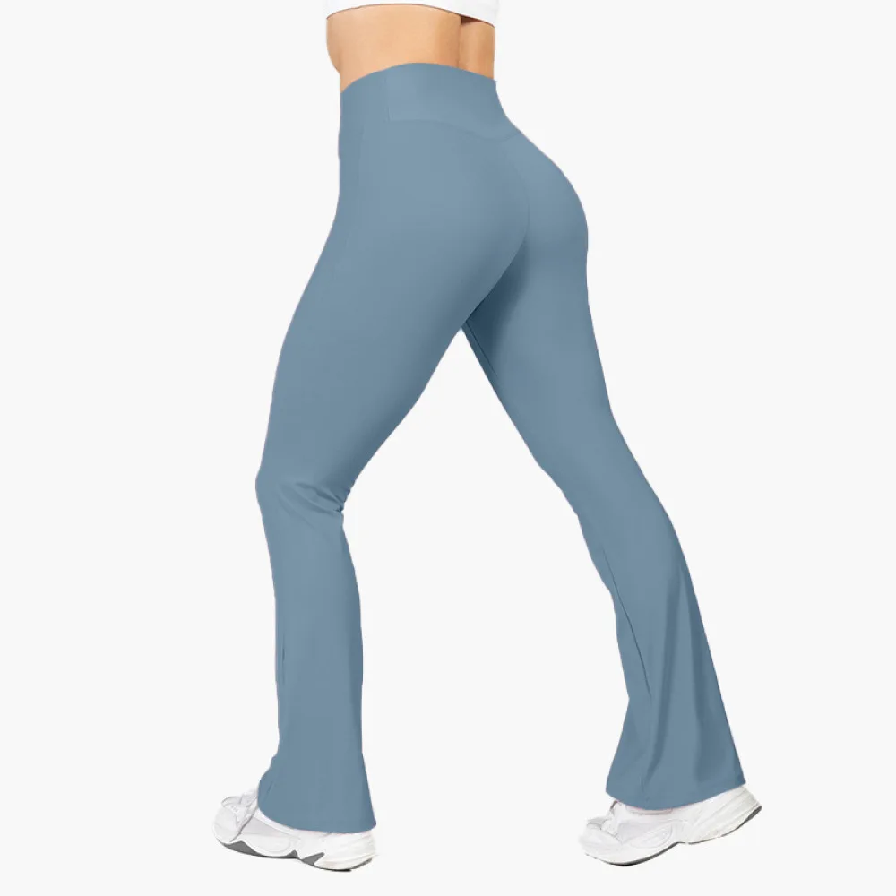 Womens Flare Yoga Pants High Waisted Bootcut Athletic Leggings With Pocket Breathable Stretchy Workout Running Fitness Tights