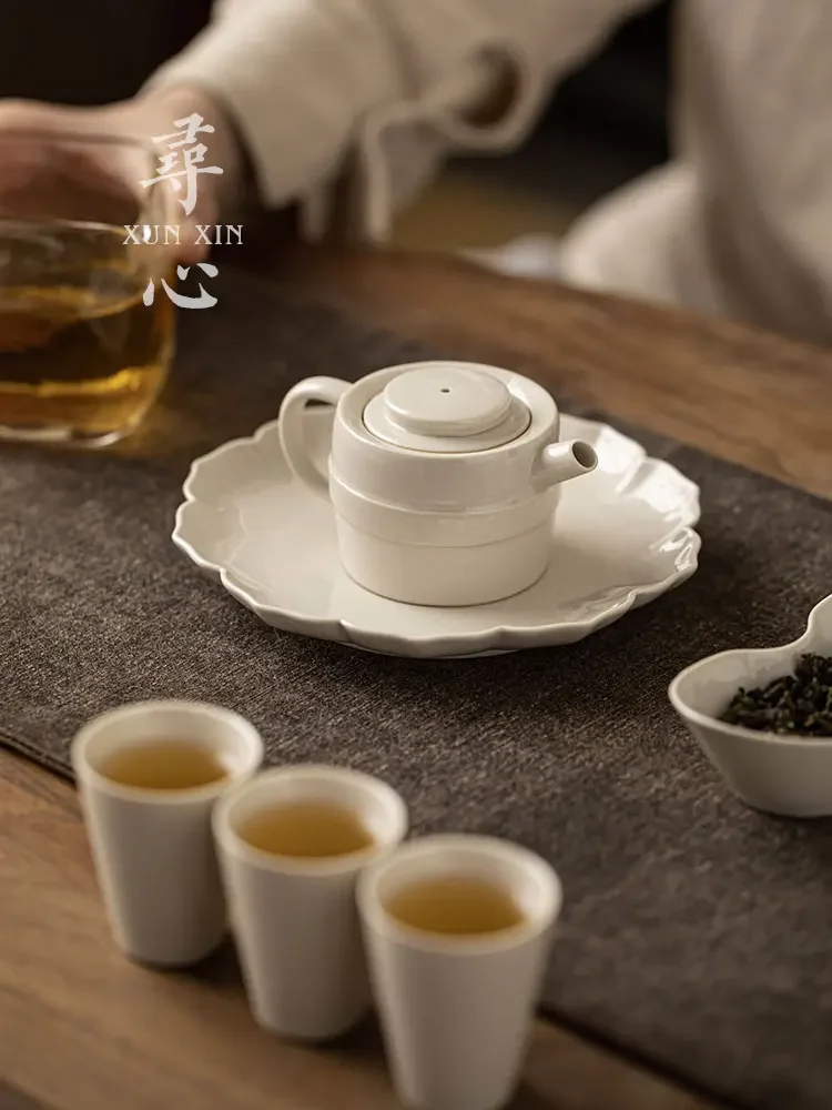 80-ミリリットル草木灰セラミックティーポットブティック竹ジョイントポットティーメーカー小さなケトル大紅包食器用品クラフト