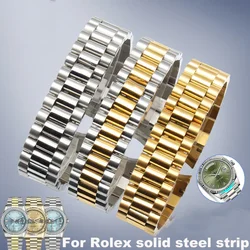 Correa de reloj para Rolex DATEJUST DAY-DATE, correa de acero inoxidable, accesorios de reloj, pulsera de reloj de 13, 17, 20 y 21mm