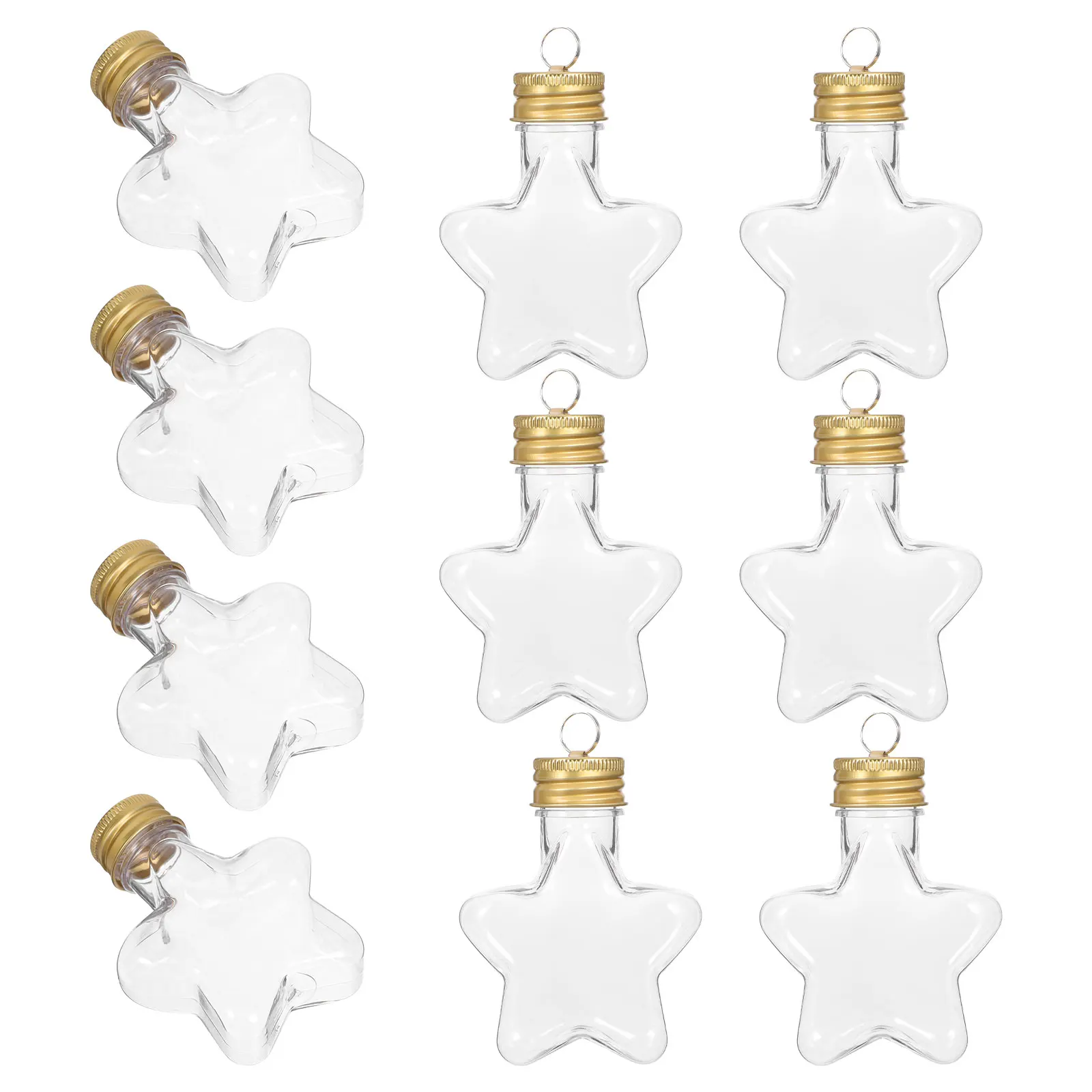 

20Pcs Christmas Star Fillable Ornament Bottles Clear Plastic Baubles for Hanging Tree Decorations DIY Treat Containers