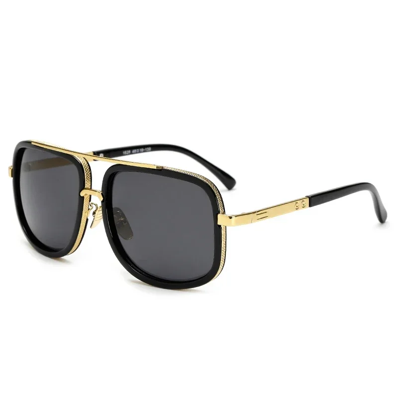 Metal Polarized Sunglasses Men Oversized Gradient Square Frame Fashion Male Driving Cycling Sun Glasses  UV400 Óculos De Sol