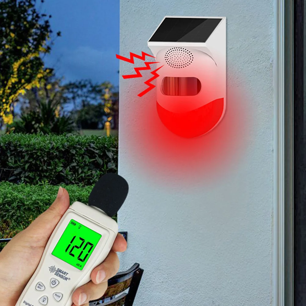 1pc Outdoor Infrarot Alarm Solar Powered Infrarot Sensor Langlebig Motion Alarm Nacht Modus Einfach
