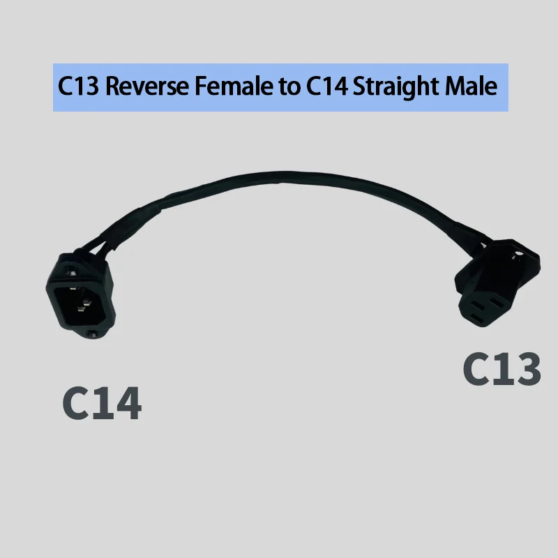 Conector macho IEC 320 C14 (con orejas de montaje) a conector hembra IEC 320 C13 (abajo - doblado), cable de extensión nominal de 250 V 10 A