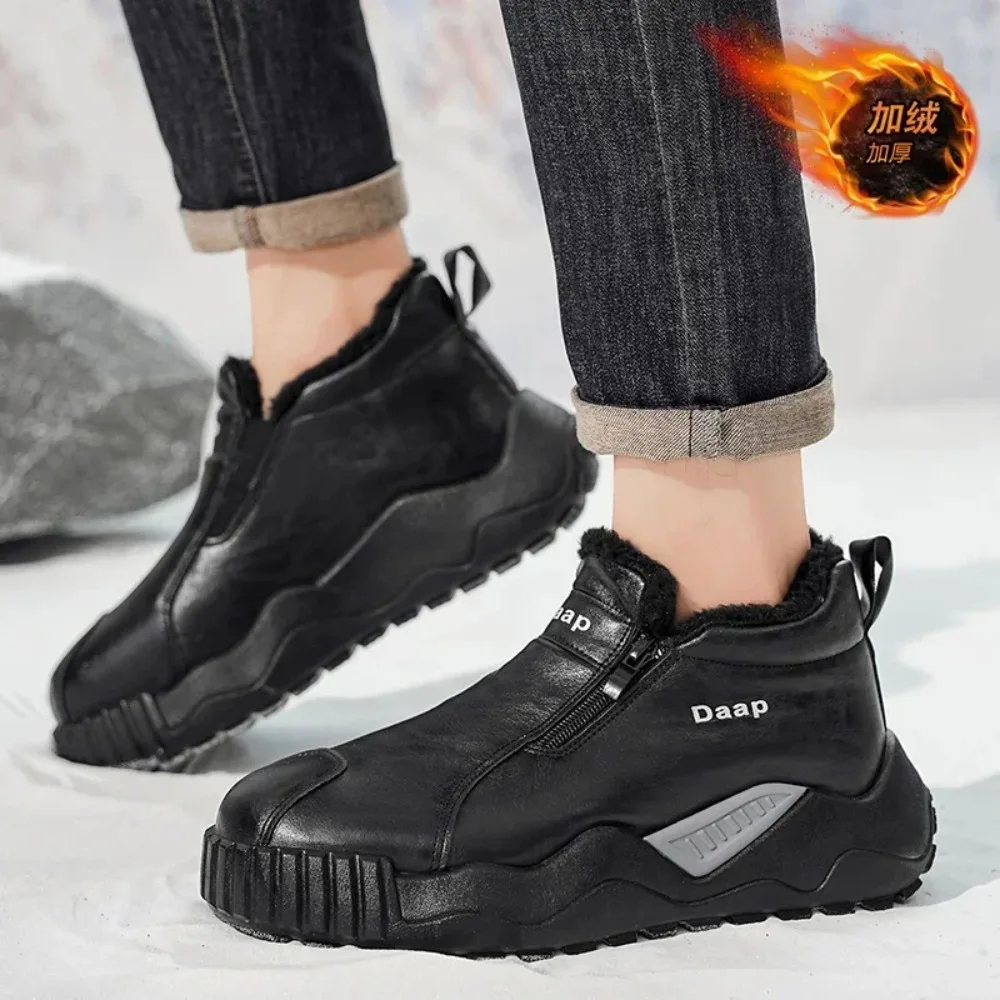

Winter Mid-top Thickened and Fleece Cotton Shoes Casual Anti-slip Thick-soled High-quality Original Snow Boots and Ankle Boots