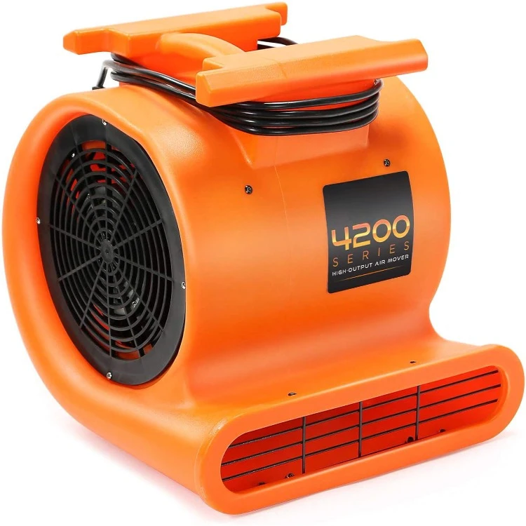 Air Mover Carpet Dryer 3 Speed 1 HP Industrial Floor Fan - Orange Stackable Carpet Drying Fan Floor Blower