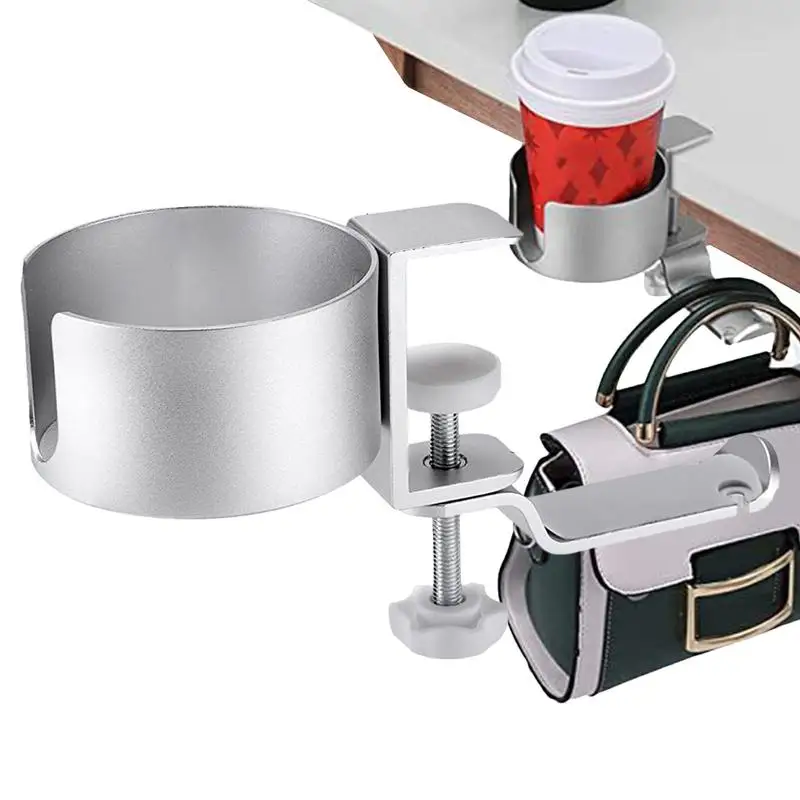 Desk Cup Holder Clamp Headphone Hanger Clip Cup Holder Clip On Desk Couch Cup Holder Tray Mug Table Edges Rotary Side Beverage