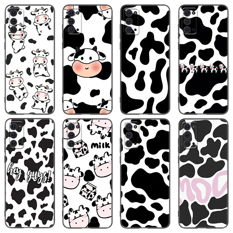 Black White Cow Phone Case For Samsung Note 8 9 10 Lite 20 Ultra M40 M60 M80 S M14 M32 M33 5G M04 M10 M11 M12 M20 M22 M30 M31