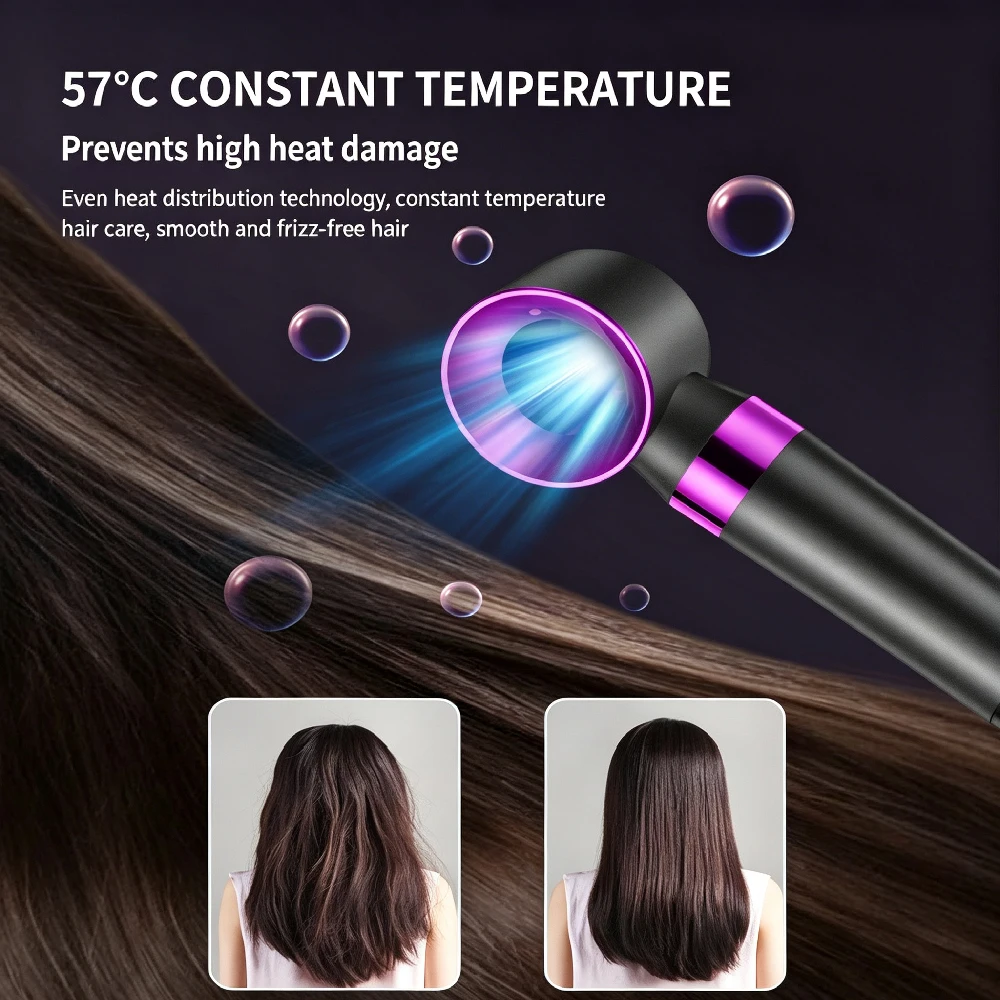 6-in-1 Hot Air Hair Styler Brush, 800W Hair Styler Hot Air Curlers Auto Wrap Multi Styler Hair Tools with 2 Level Temp Settings