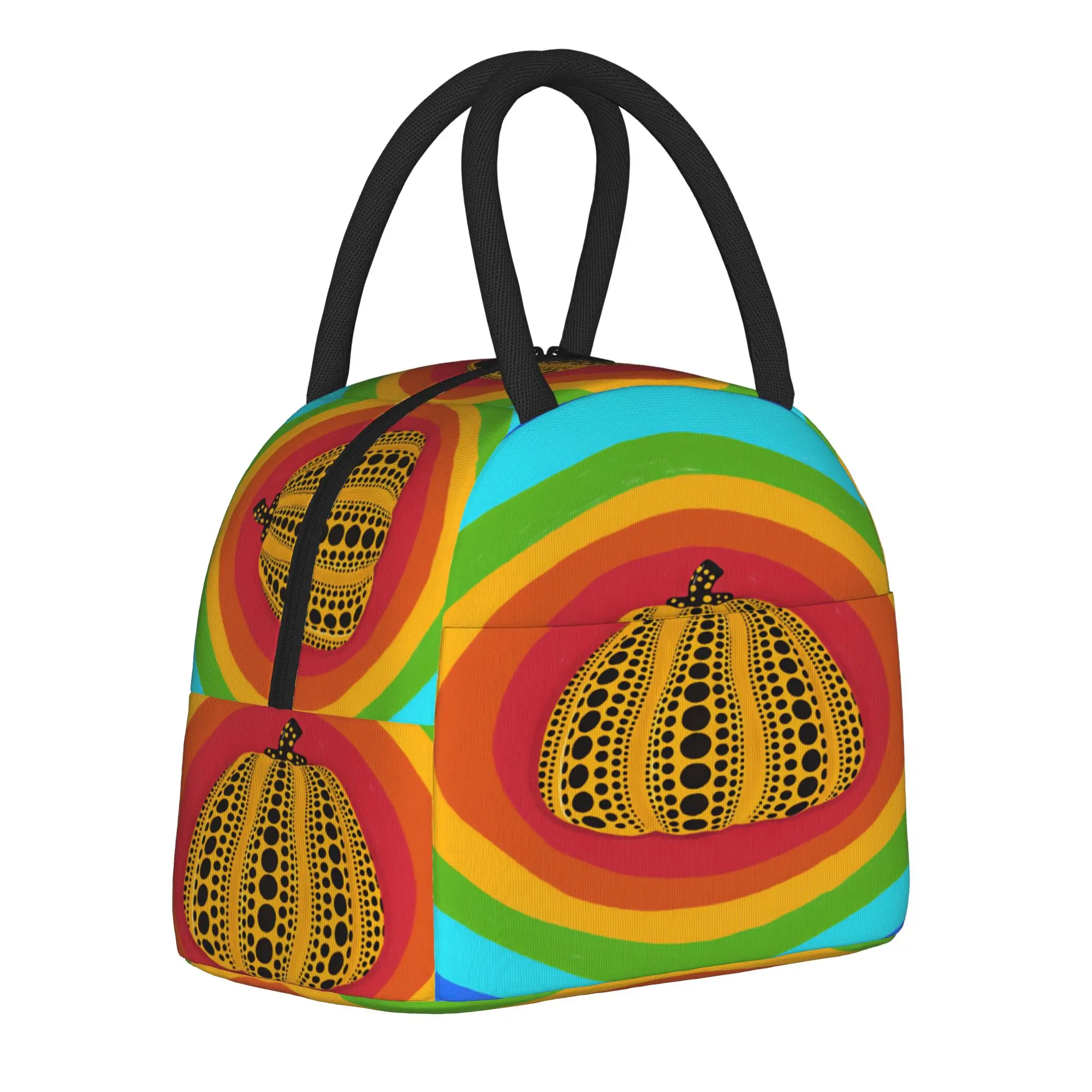 Yayoi Kusama Lunch Bag  Funny Lunch Box Travel Portable Insulated Thermal Tote Handbags For Men Waterproof Design Cooler Bag