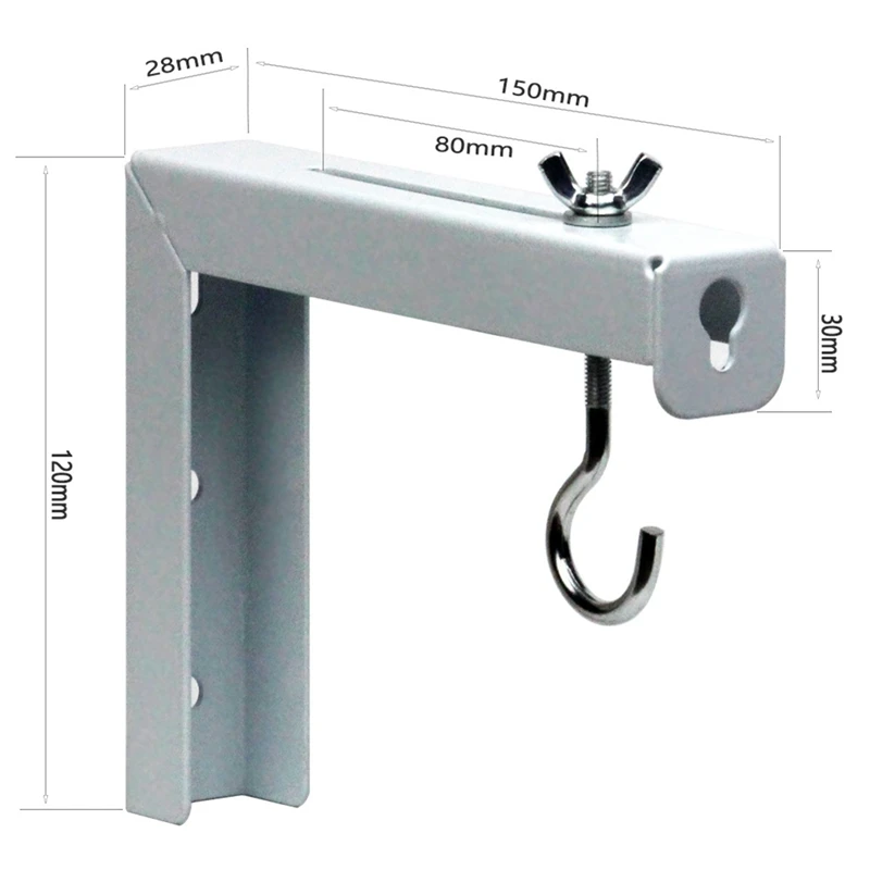 2Piece Projector Curtain Hanger Projector Screen L-Bracket Adjustable Extension Mount Stand Mounting Hanger Holder