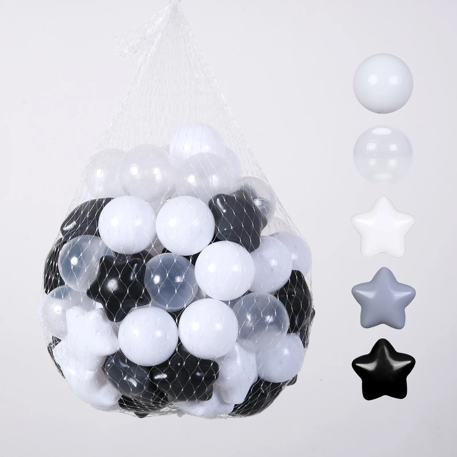 5.5cm 100pcs Multicolour Crush Proof Ball Pit Balls Children's Toy Balls for kids With bag Holiday& Children's Birthday Gifts