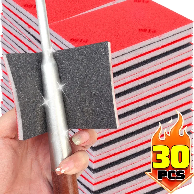 

30/5pcs Sponge Sanding Block Polish Sandpaper Sheets Wet Dry Grinding Sponge Sand Blocks P180 P400 P600 P1000 P2000 Sandpaper