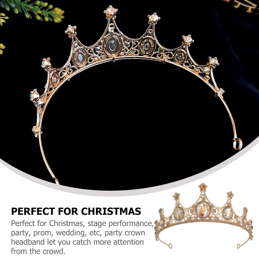 

Crystal Diamond Bridal Headband Rhinestone Hair Accessories Girls Crown Headband Wedding Decorative Crown Hairband Bride