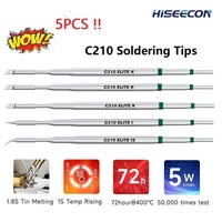 5PCS HISEECON C210 K I IS Soldering Iron Tips Head for JBC Sugo Aifen T210 T26 A9 Soldering Station Efficient Heat Conduction