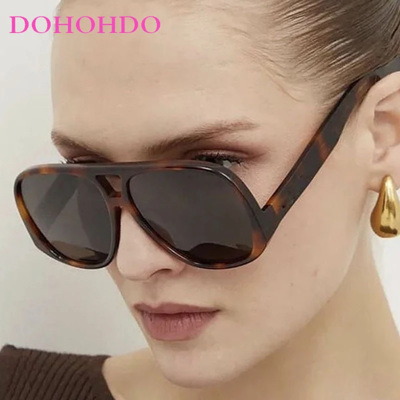 

Luxury Brand Designer Vintage Oversized Frame Pilot Sunglasses Women Men Fashion Driving Summer Traveling Sun Glasses Male UV400