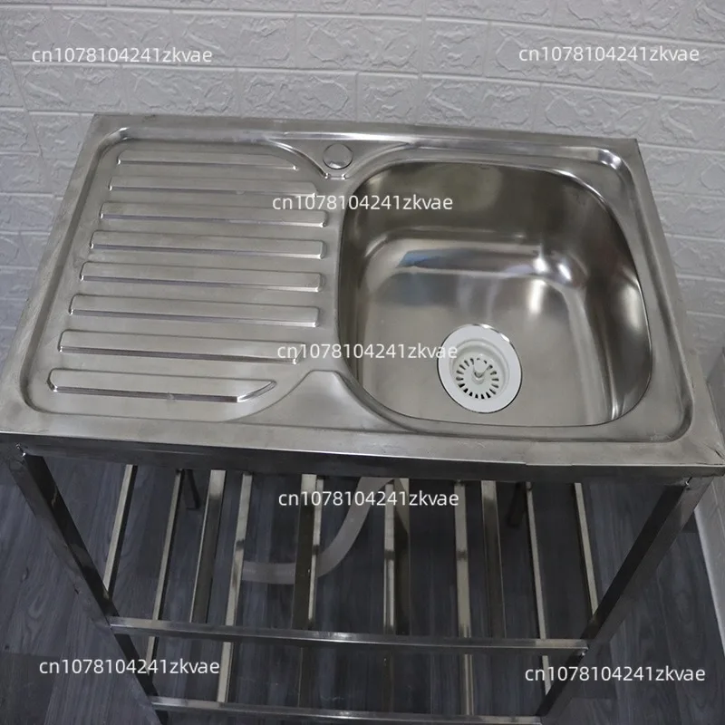 75*45Cm Small Apartment Floor-to-ceiling Single Wash Basin Stainless Steel Frame Wash Basin Bathroom Face Wash Basin Single Slot
