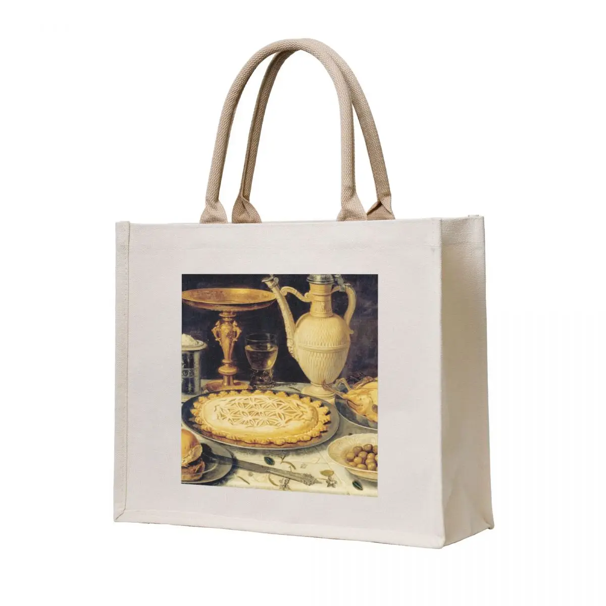 

Clara Peeters Still Life With Pie Olives Orange Tote Bag tote bag screen bag for beach shopper women Canvas
