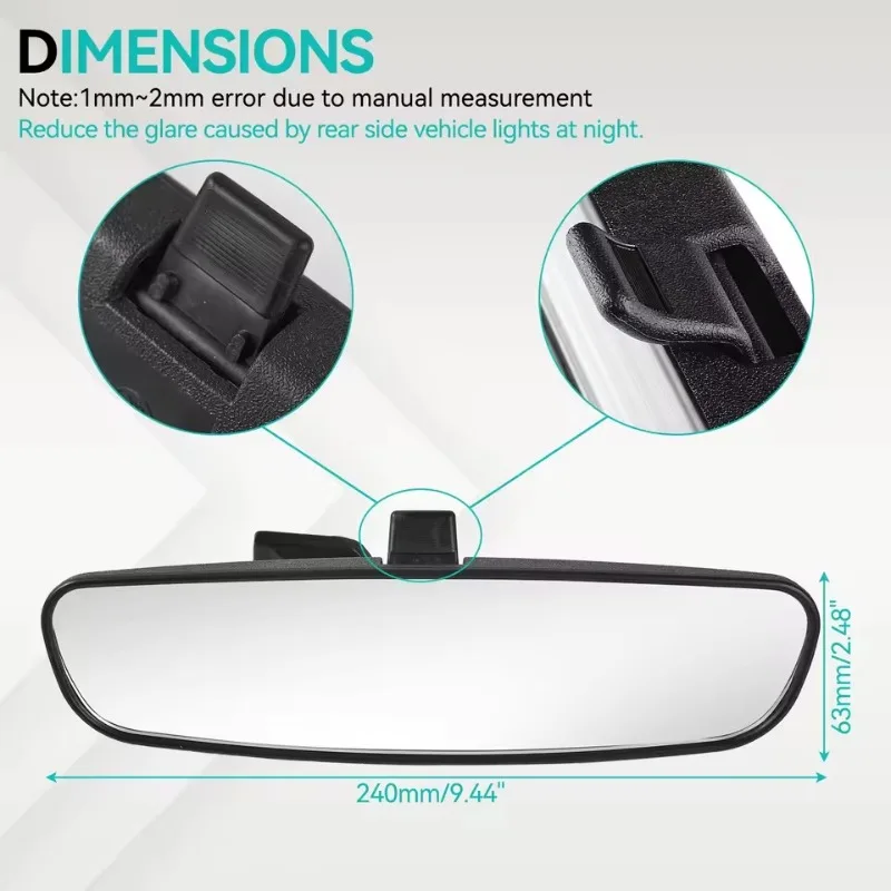 Inside Reflective Glass Interior Rear View Mirror 76400‑SDA‑A03 Fit for Accord Civic CR‑Z Interior Rear View Mirror